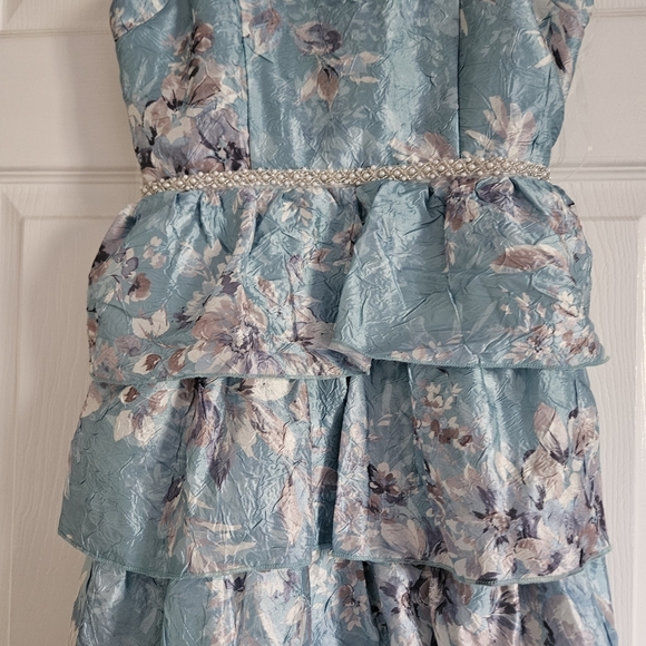 Speechless Blue Floral Tiered Kids Dress - Picture 3 of 4
